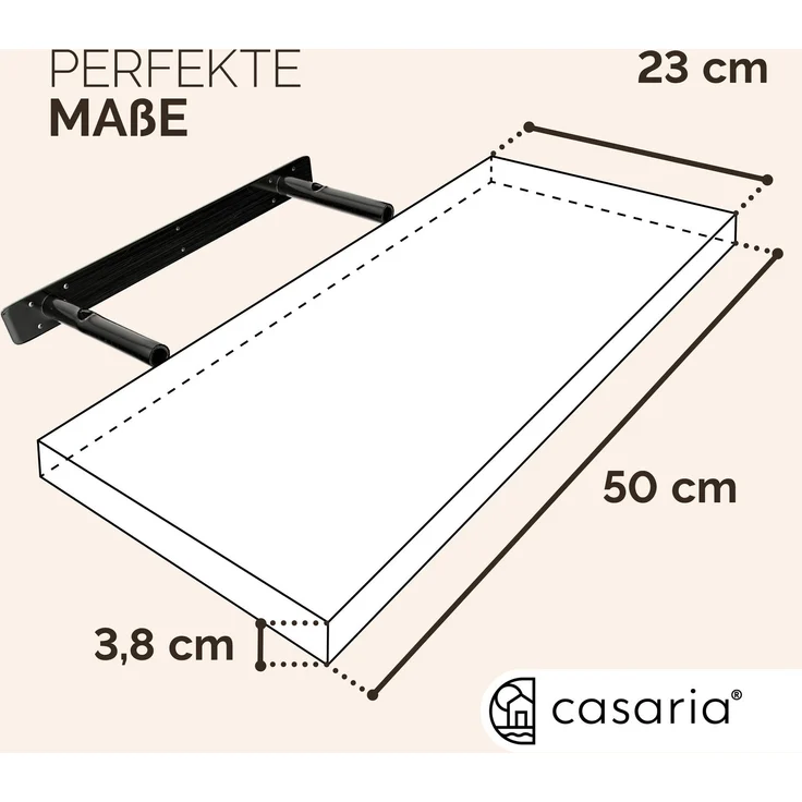 CASARIA® 3x Wandregal 110cm Holz Eiche Regal – Bild 3