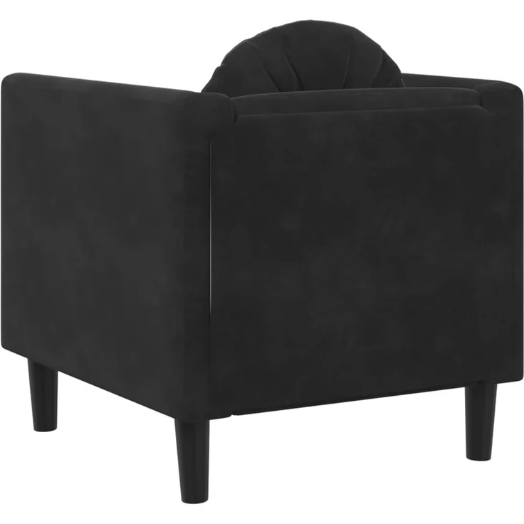 vidaXL Sessel mit Kissen Schwarz Samt 372627 – Bild 5