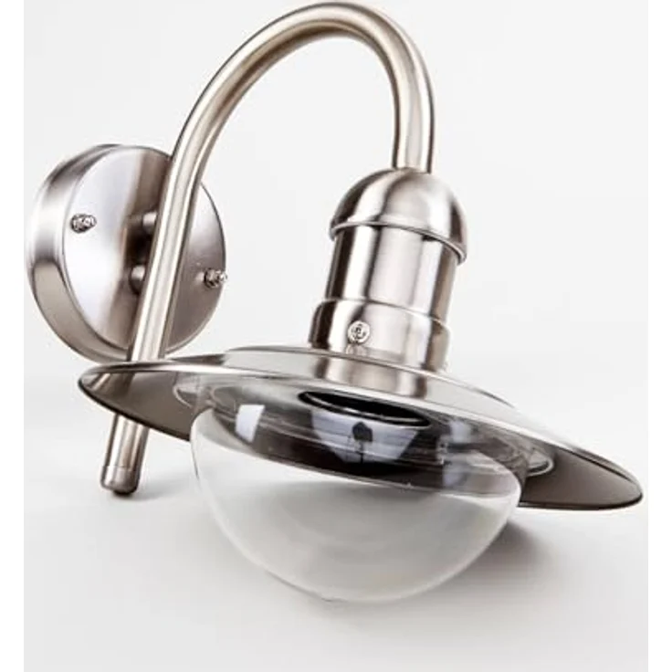 Lindby Damion, spritzwassergeschützte Außen-Wandleuchte aus Edelstahl, 1-flammig, E27, modern, Aluminium – Bild 5