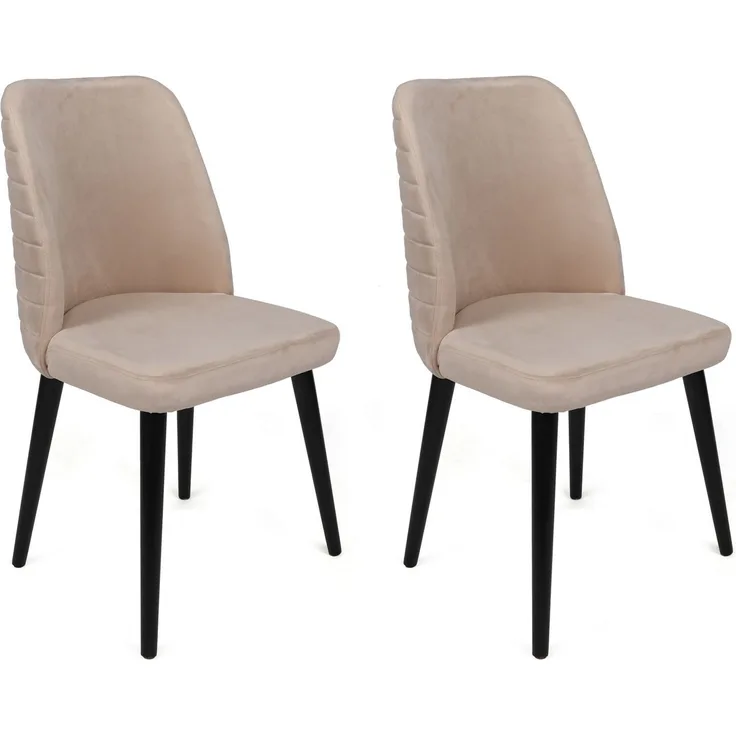 Skye Decor 'Tutku-306 V2' Stuhlset (2-teilig), Creme / Schwarz, 50 x 90 x 49 cm
