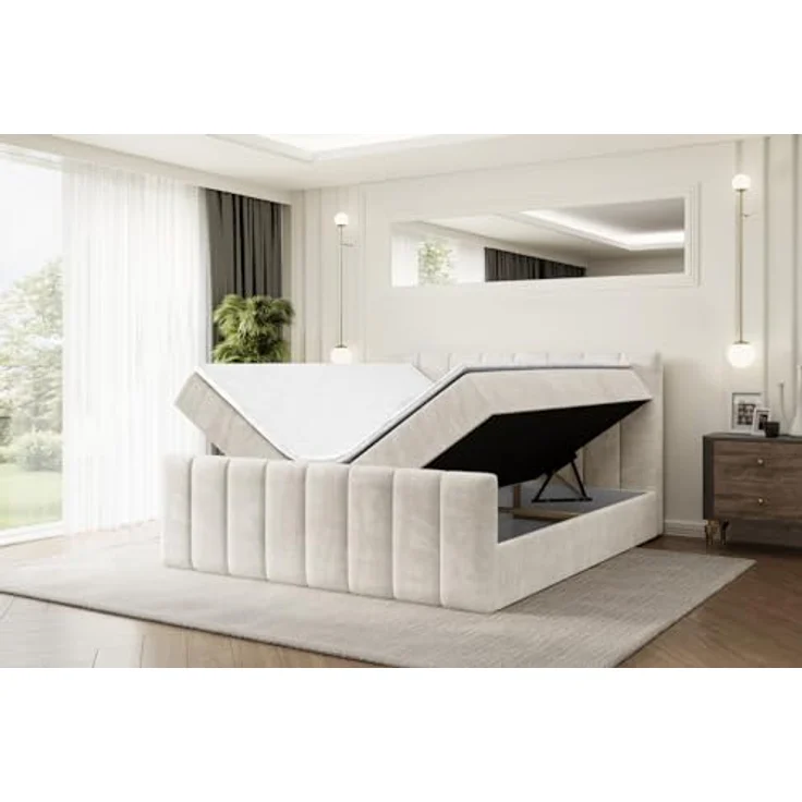 ALTDECOR Boxbett OTTA-Z, Doppelbett mit Multipocket-Matratze H4, H3 Bonellfederung, inkl. Topper und Kopfteil, Fußteil, 120-200 cm Breite – Bild 4