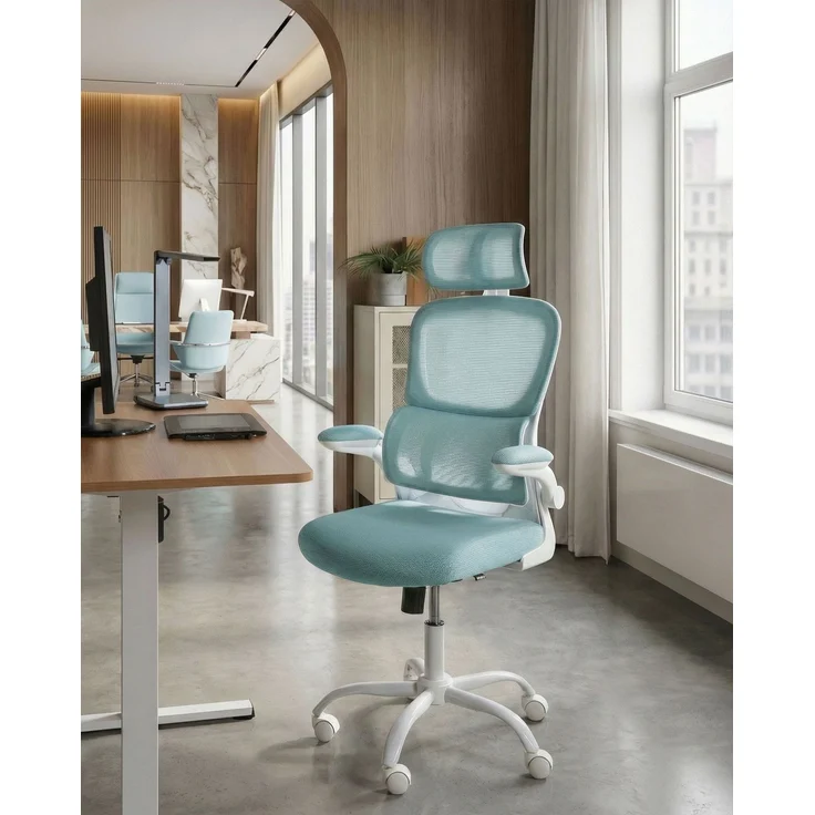 Schreibtischstuhl SOLIS Stoff Blau – Bild 3