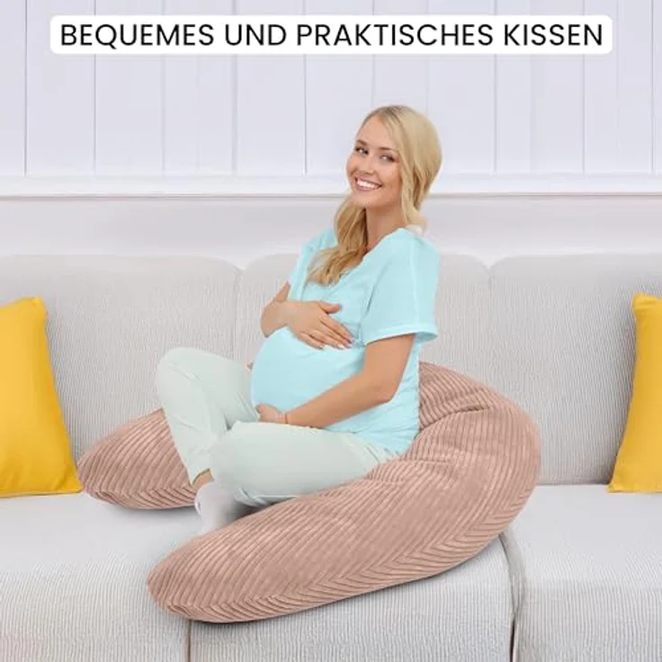 Amilian Stillkissen XXL 170 cm - Schwangerschaftskissen, Seitenschläferkissen, Pregnancy Pillow mit abnehmbarem Bezug, Schlafkissen für Seitenlage, Lagerungskissen für Schwangere & Stillzeit - Stillhilfe – Bild 3