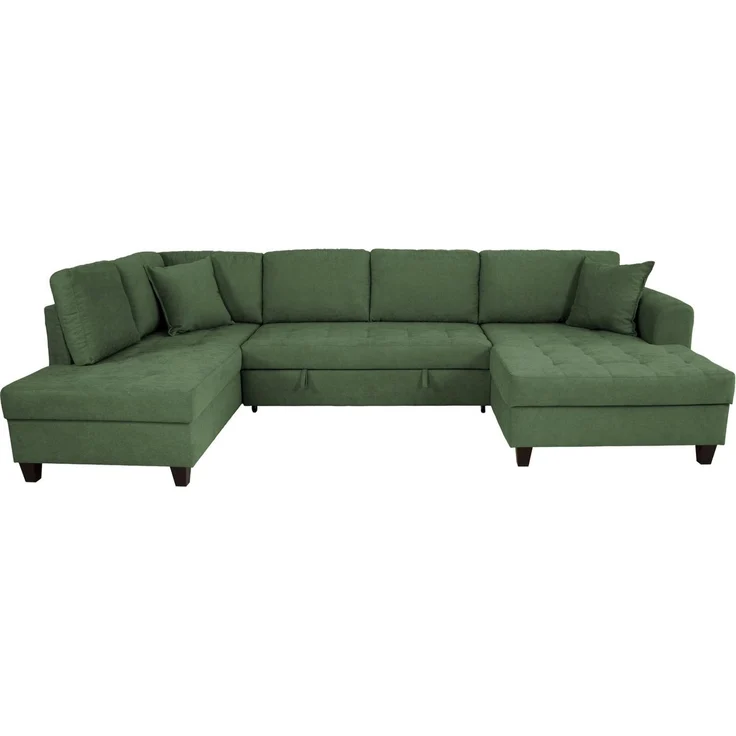 OTTO home Wohnlandschaft Moritz U-Form, B: 324 cm, mit Schlaffunktion, Bettkasten & Zierkissen