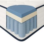 Arensberger LENA Federkernmatratze, 140x200cm, Höhe 21cm, Härtegrad H3, HR Taschenfederkern mit Memoryschaum, Rollmatratze