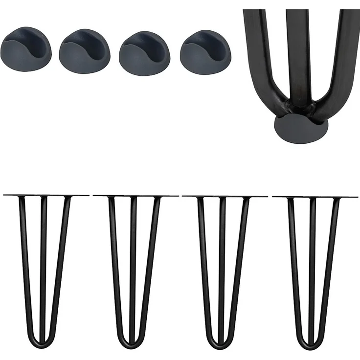 Tischbeine 4er-Set Hairpin 72 cm Haarnadelbeine Schwarz Möbelfüße Tischkufen – Bild 6