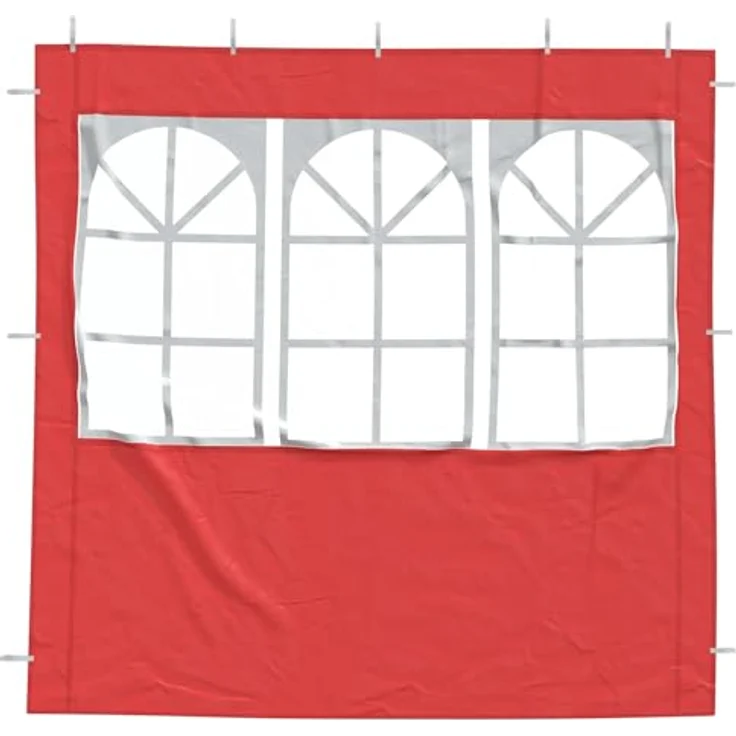 vidaXL Pavillon 200 x 195 cm, Party Zelt Seitenteil 2er Set, rot, aus Stahl und PE素材 – Bild 6