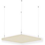 Rheinland Möbel FocusWall DAQ0707 – Quadratischer Akustik-Deckenabsorber 70×70 cm in Stofffarbe Oyster inkl. Chrom-Stahlseilen - Made in Germany - Klasse A, Stoffbezug, schwer entflammbar