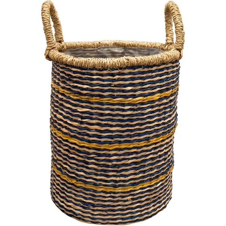 Ter Steege Zimmerpflanzenkorb Seegras Beige-Mehrfarbig D 31 cm H 31 cm