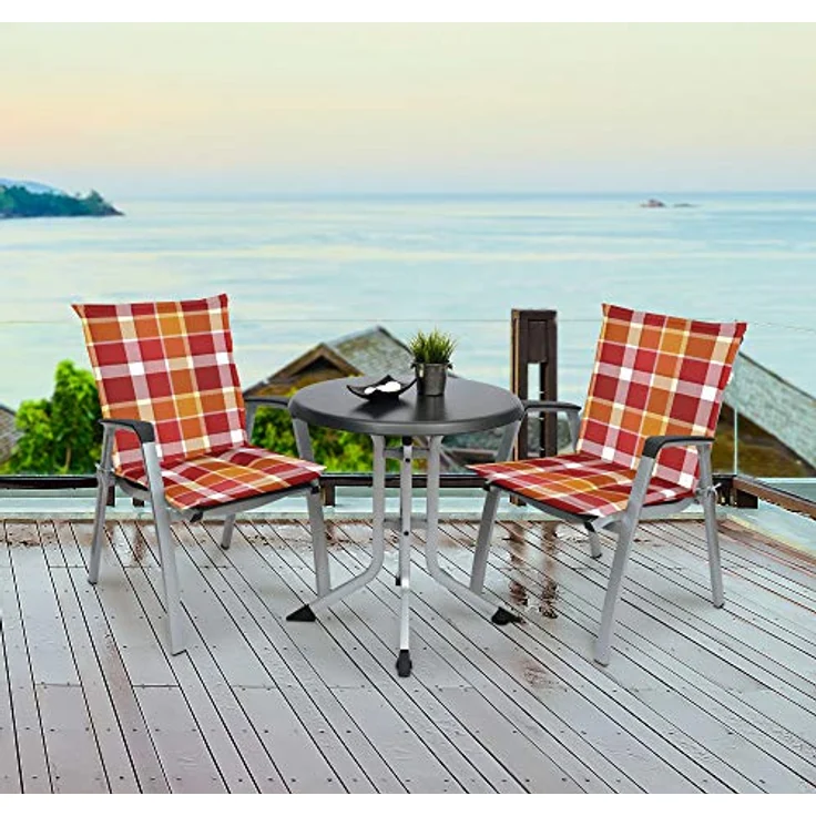 6er Set Beautissu Niedriglehner Auflage Sunny 100 x 50 x 6 cm Rot – Bild 3