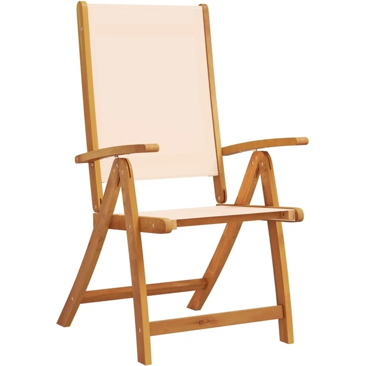 vidaXL Gartenstühle 6 Stk. Klappbar Massivholz Akazie und Textilene 3279236 – Bild 2