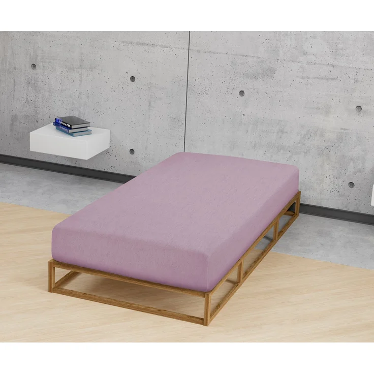 biberna Melange-Flanell Spannbetttuch 0841380 MELANGE UNI, brombeer, 1x 180x200 cm - 200x200 cm – Bild 4
