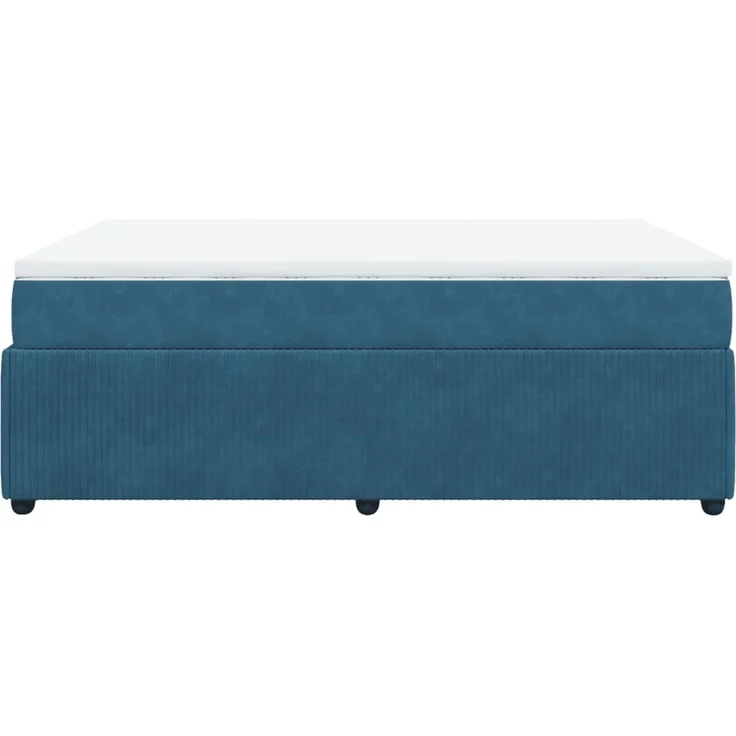 vidaXL Boxspringbett mit Matratze Dunkelblau 160x200 cm Samt 3285654 – Bild 8