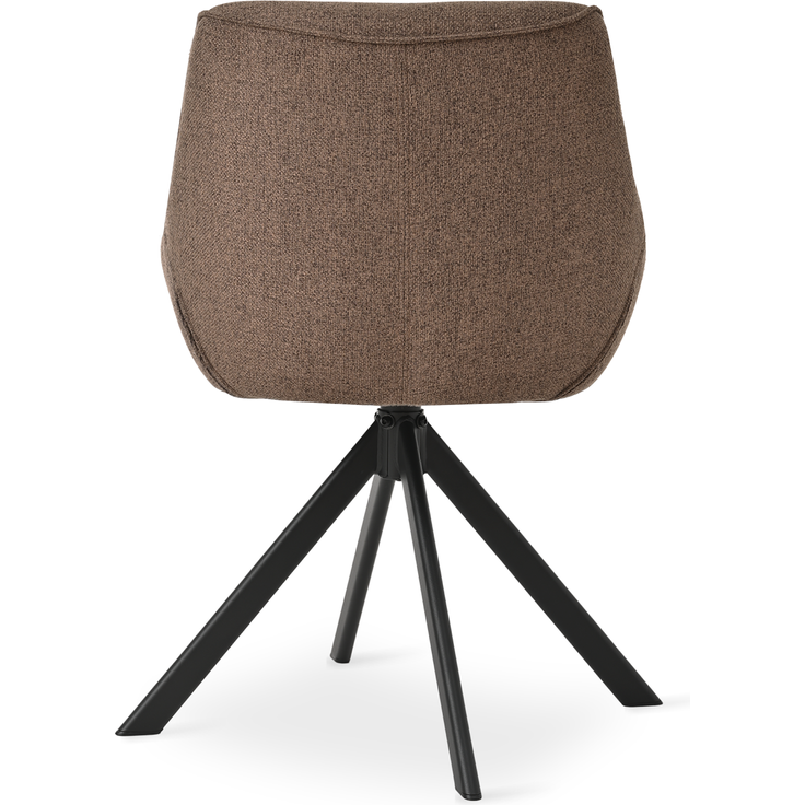 GOEURVANT 1178 Esszimmerstühle 6er-Set mit Armlehnen, 360° Drehbar, Webstoff - Mokkabraun – Bild 5