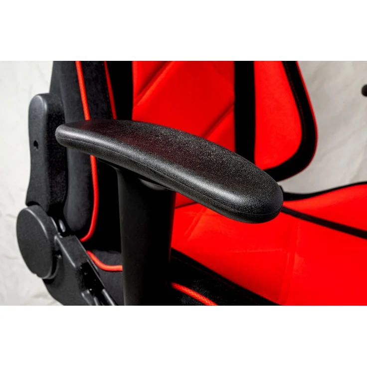 Novel 'VIKTOR' Gaming Stuhl, Stoff rot/ schwarz, 67 x 131 x 51 cm, höhenverstellbar und 140 kg belastbar – Bild 7