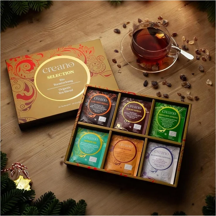 Creano Teebox Creano Tee Geschenkset 24er oder 48er Set organic verschiedene Sorten, (24-tlg) – Bild 1