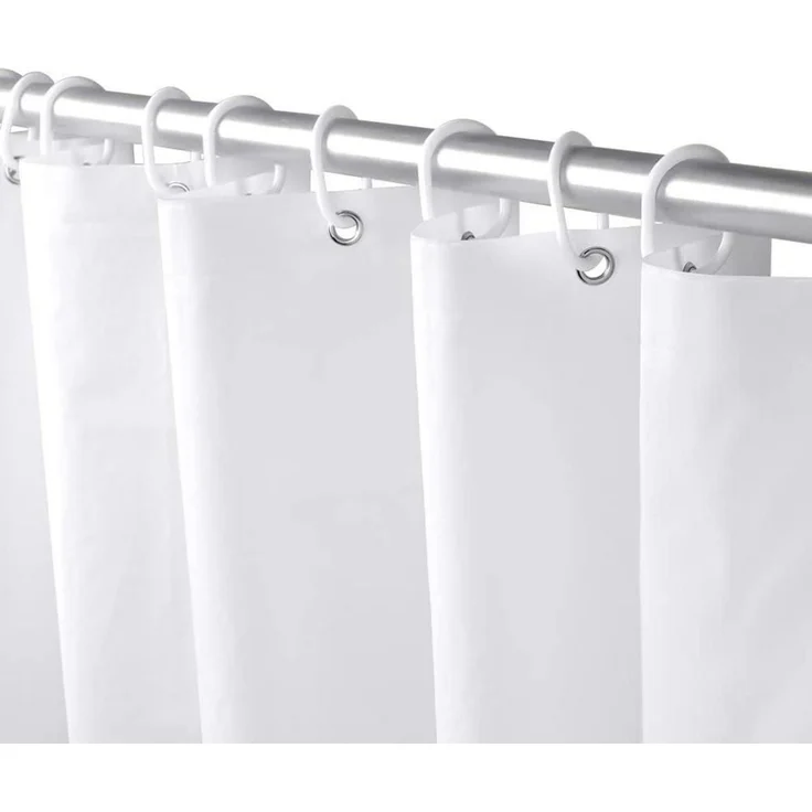 Duschvorhang Anti-schimmel Wasserdicht PEVA 180x180 cm Weiß 12 Ringe – Bild 9