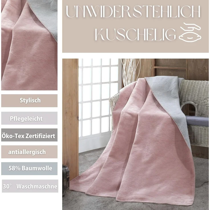 Plaid Plaid Kuscheldecke flauschig Tagesdecke, Baumwolldecke hochwertige, SEI Design, Plaid Kuscheldecke – Bild 2