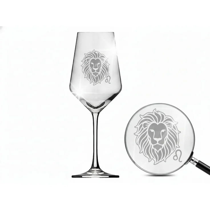 Valhalla Weinglas Löwe Gravur 350ml sp spülmaschinenfest, 1-tlg, Glas, Atemberaubende Darstellung – Bild 1