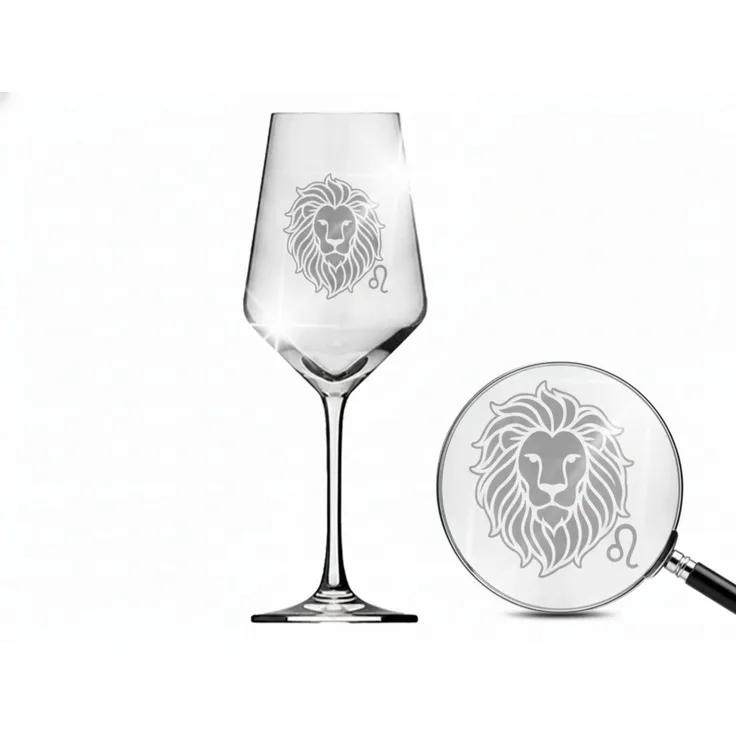 Valhalla Weinglas Löwe Gravur 350ml sp spülmaschinenfest, 1-tlg, Glas, Atemberaubende Darstellung
