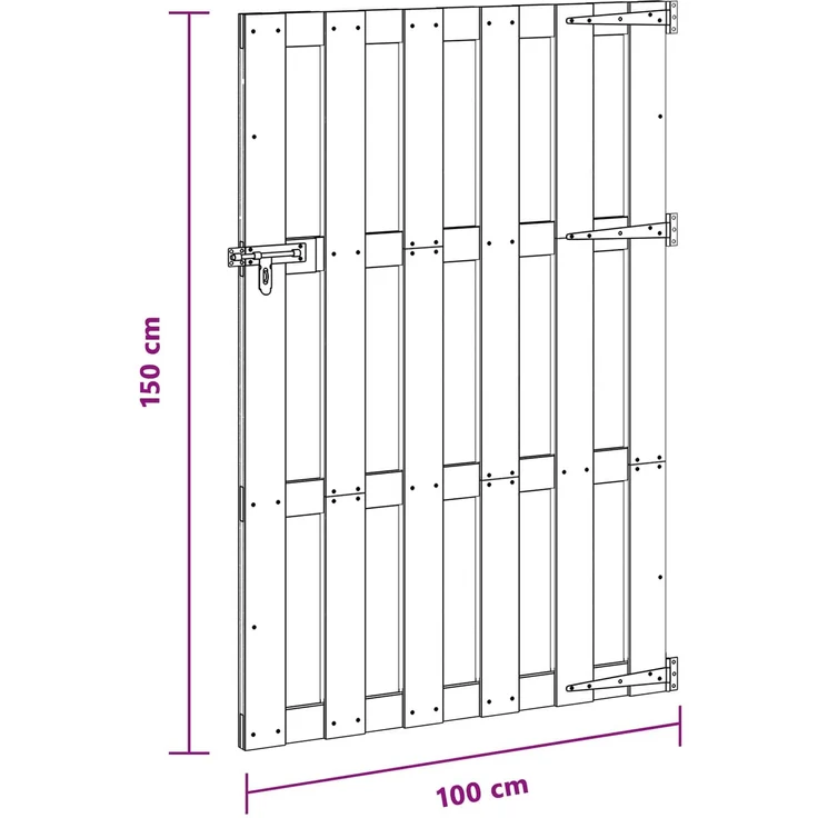 vidaXL Gartentor 100 x 150 cm WPC und Aluminium Schwarz 42039045 – Bild 5