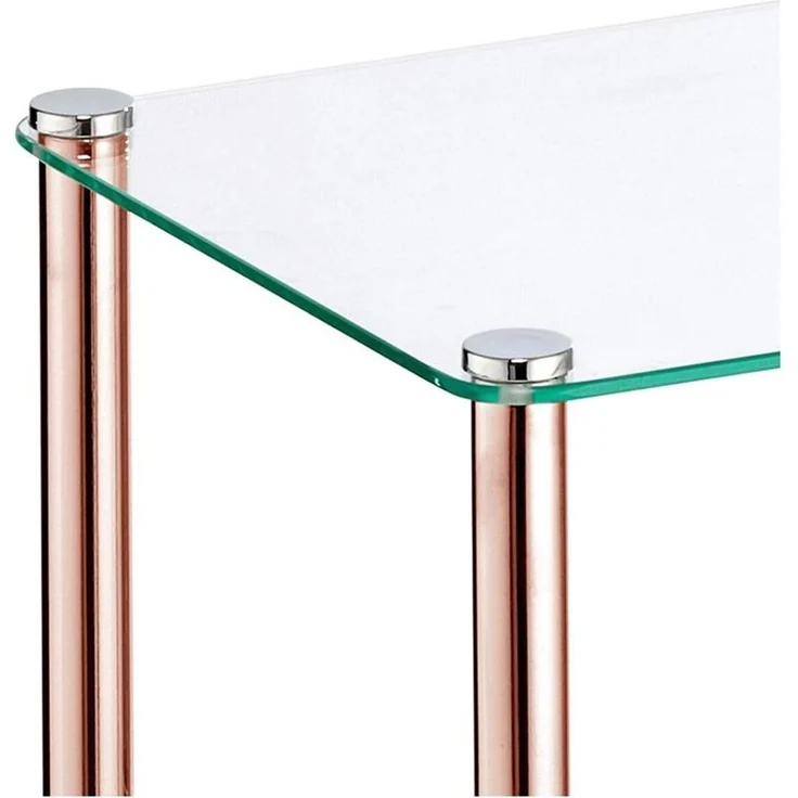 Glasregal Badorganizer elegante Duschablage 3 Ebenen mDesign rotgold/transparent – Bild 4