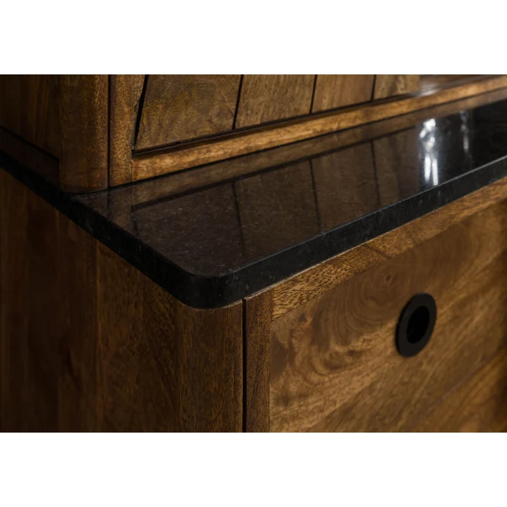 Buffet Mango 80x45x180 braun geölt / dunkler Granit LOS ANGELES #104 – Bild 5