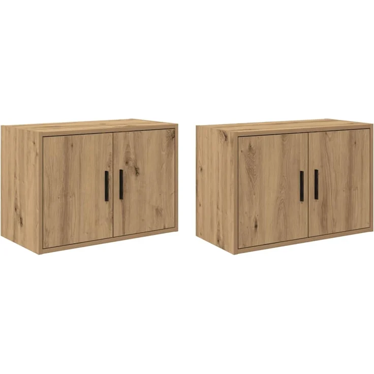 vidaXL Garagen-Wandschränke 2 Stk. Artisan-Eiche Holzwerkstoff 860660 – Bild 2