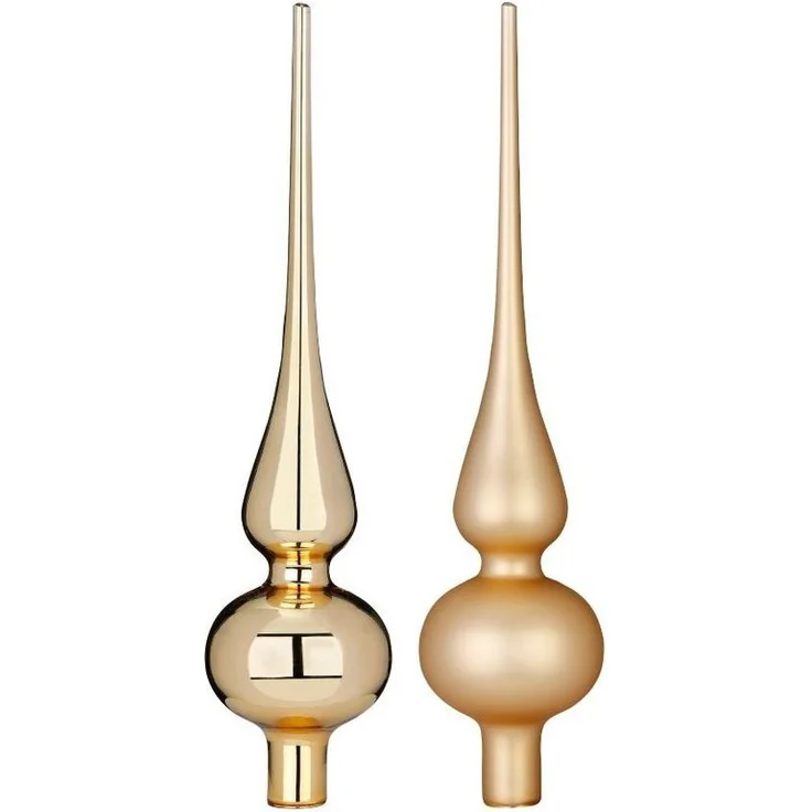 MAGIC by Inge Christbaumspitze, Christbaumspitze Glas 26cm 1 Stück matt / glanz sortiert - Brokatgold – Bild 1