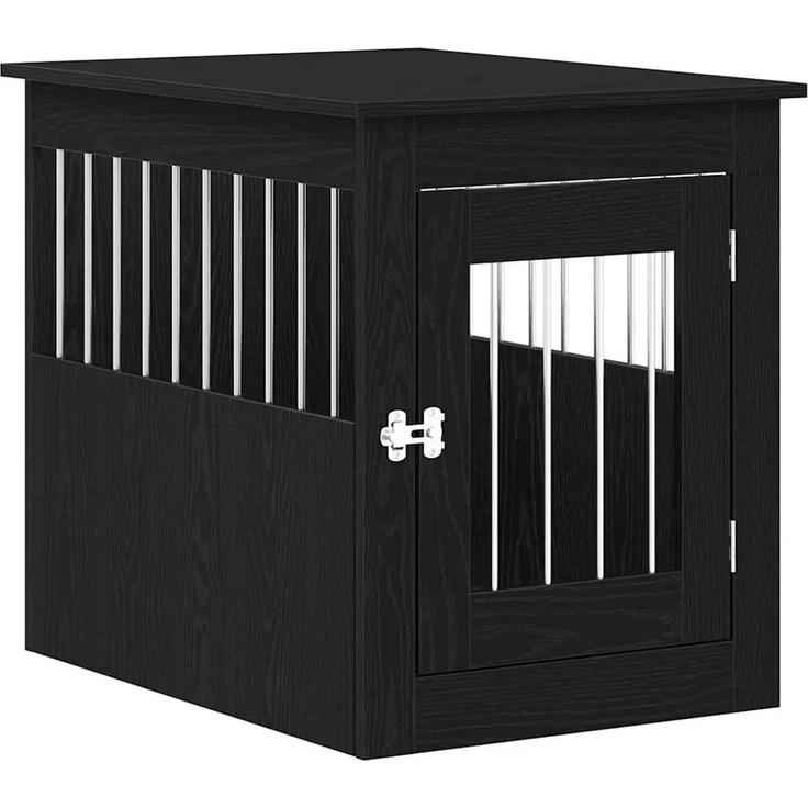 vidaXL Hundebox-Möbel Schwarze Eiche 55 x 75 x 65 cm Holzwerkstoff 862175 – Bild 2