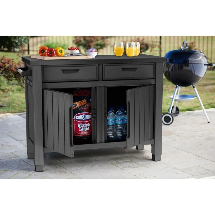 Keter Grillablagetisch "Unity XL Entertainment" 250 L Anthrazit Service-Tisch Gartentisch – Bild 2