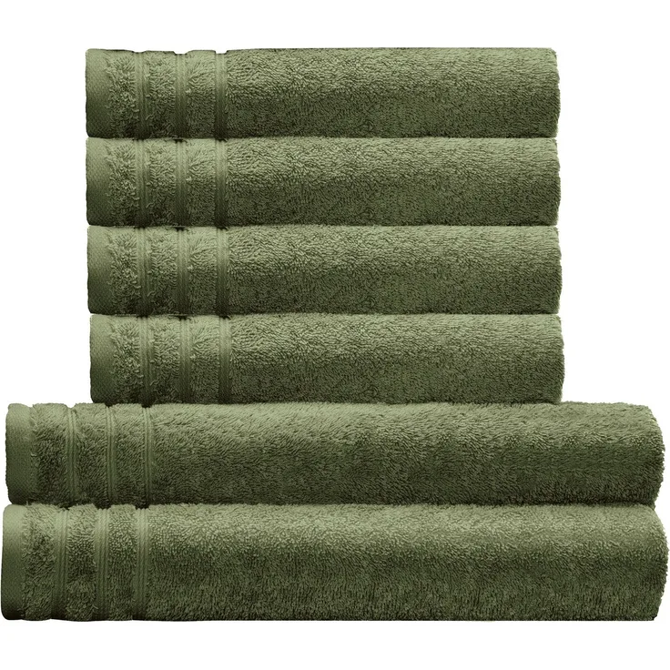 Kleine Wolke Handtuch Set Royal, 6 Stück (4 Handtücher 50/100 cm + 2 Duschtücher 70/140 cm), Frottier (Set, 6-St), Uni Farben, mit Bordüre, weich, in verschiedenen Sets erhältlich