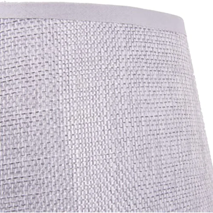 BRUBAKER Tischlampe Nachttischlampe, 30,5 cm hohe graue Keramik mit hellgrauem Leinen-Schirm, Vintage Gitteroptik – Bild 6