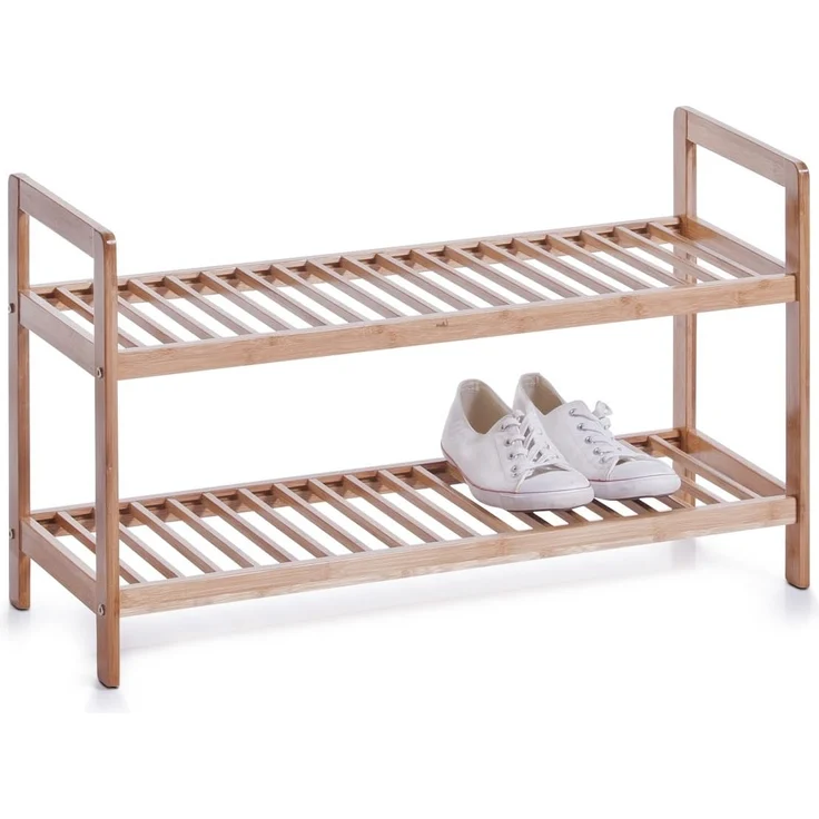 Schuhregal aus Bambus mit 2 Ebenen, 70 x 26 x 40 cm – Bild 1