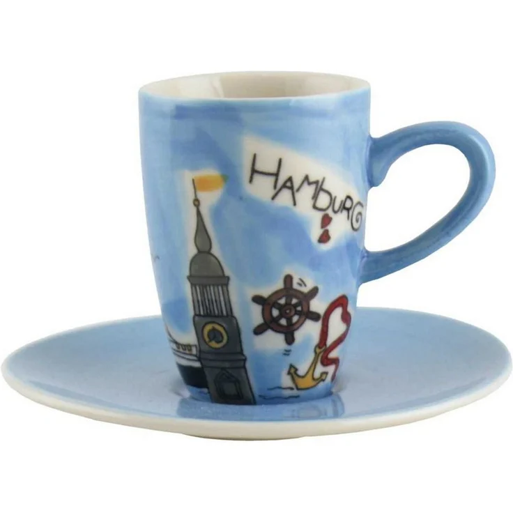 Mila Espressotasse Mila Keramik Espresso-Tasse mit Untere Motiv Hamburg, Keramik – Bild 2