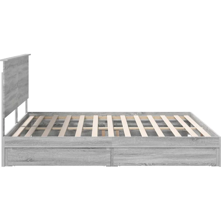 vidaXL Aufbewahrungsbett Graues Sonoma 200 x 200 cm Holzwerkstoff 3411178 – Bild 8