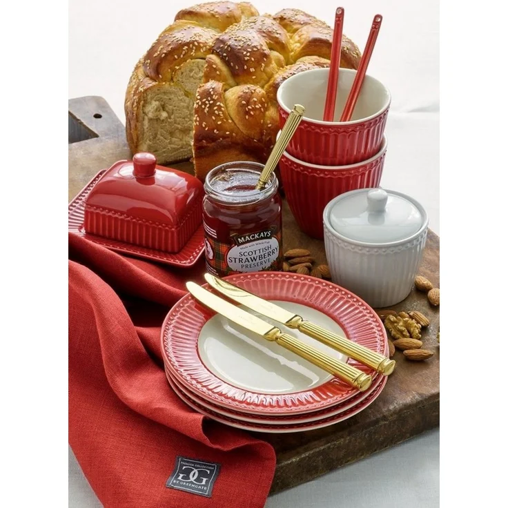 Greengate Butterdose Alice Butterdose claret red medium 17x14 cm, Steinzeug – Bild 2