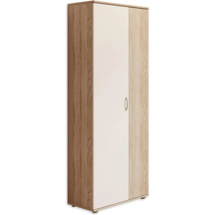 TALENT 3 Schuhschrank hoch, Eiche Sonoma Optik / Weiß - Vielseitiger Mehrzweckschrank mit verstellbaren Einlegeböden - 70 x 176 x 35 cm (B/H/T)