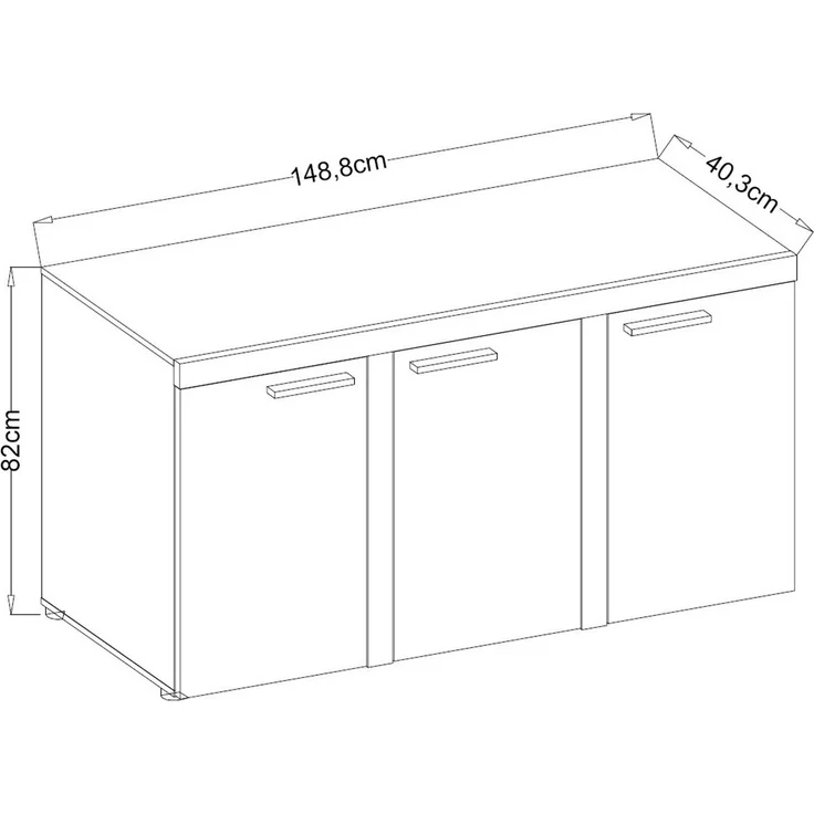 AX LIVING Sideboard Wohnzimmer Spacoro 3D - Modern in Matera/Old Style – Bild 3