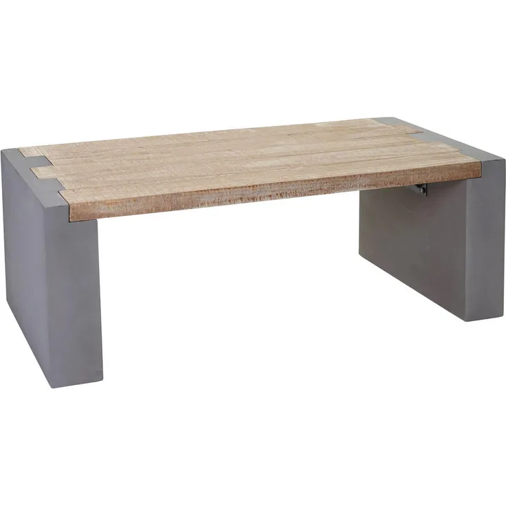 MCW Couchtisch, Braun, Massivholz mit MDF-Füßen, 121x45x60 cm, rustikales Design für das Wohnzimmer