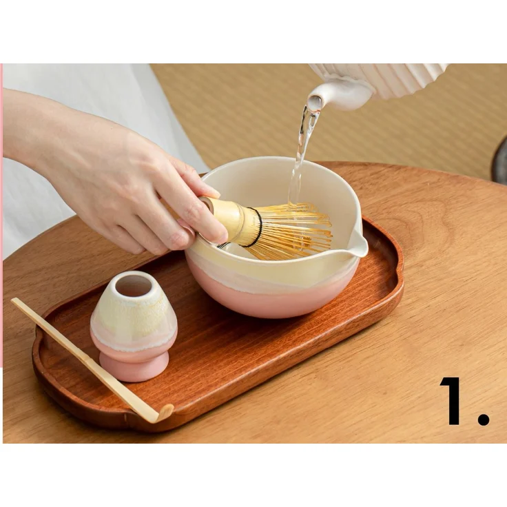Goodwei Teeservice Matcha-Set "Fuji Pink" (4-tlg), 1 Personen, Keramik, handgearbeitet – Bild 3