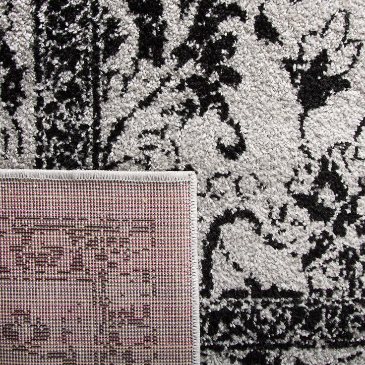 Safavieh Akzent-Teppich 91x152 cm - Adirondack Collection - Transitional Design, Grau & Schwarz, Pflegeleichte Synthetikmischung, Ideal für Wohnzimmer, Schlafzimmer, Büro