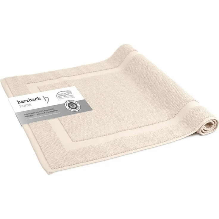 herzbach home Badematte Spa 50x80 cm, Baumwolle, Rechteckig, 1000g/m², Premium-Qualität, 100% Baumwolle, mit Bordüre – Bild 1