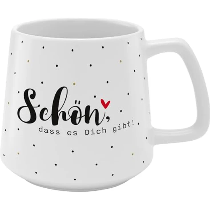 GRUSS & CO Tasse konisch "Schön, dass es dich gibt" | Steinzeug, 43 cl, mehrfarbig | Geschenk Freunde, Geburtstag, Ostern | 48993 – Bild 2