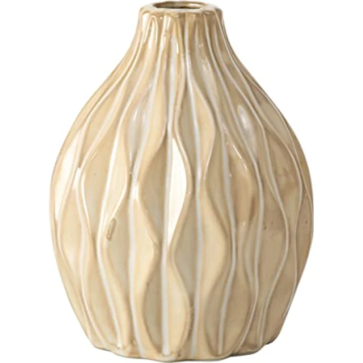 Boltze Vase Zalina 4-teilig, Keramik Vasen-Set für Blumen/Trockenblumen/Pampasgras, Höhe 9-15 cm, Weiß – Bild 5