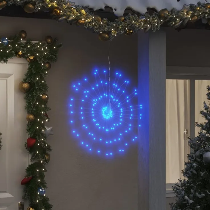 vidaXL Weihnachtsbeleuchtungen Feuerwerk 4 Stk. 140 LEDs Blau 17cm 356224