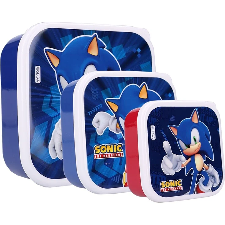 Sonic 3 Teilig Lunchbox Set Fresh Bites für Schule und Freizeit – Bild 1