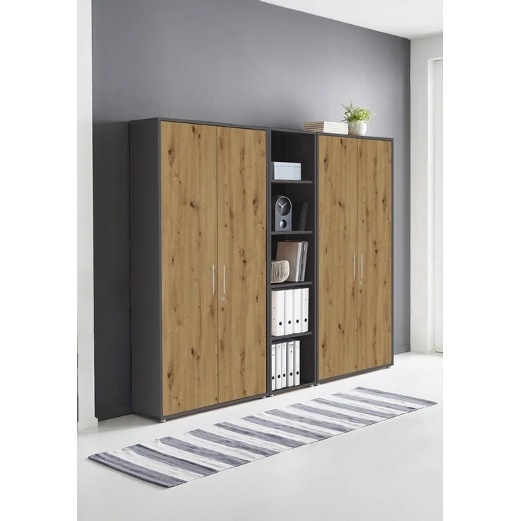 BMG Möbel Aktenschrank Büromöbel Office Edition 10 (Aktenschrank Regal Set, besteht aus 2x Aktenschrank und 1x Regal) mit viel Stauraum, abschließbar – Bild 2