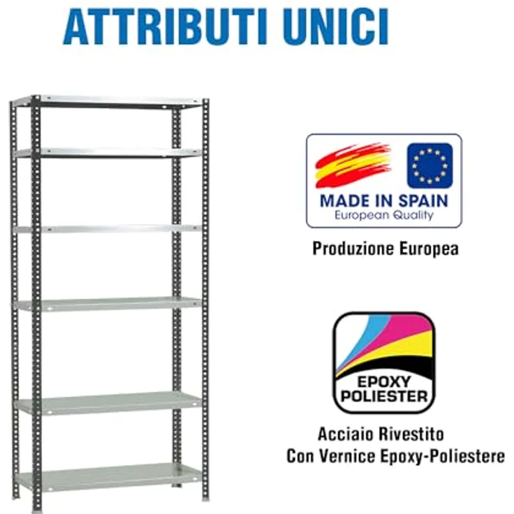 Simonrack Schwerlastregal, Lagerregal, 200 x 90 x 50 Metallregal, Kellerregal, Biegestelle 100 kg, 6 Fachböden, Anthrazit/Weiss - Comfort – Bild 5