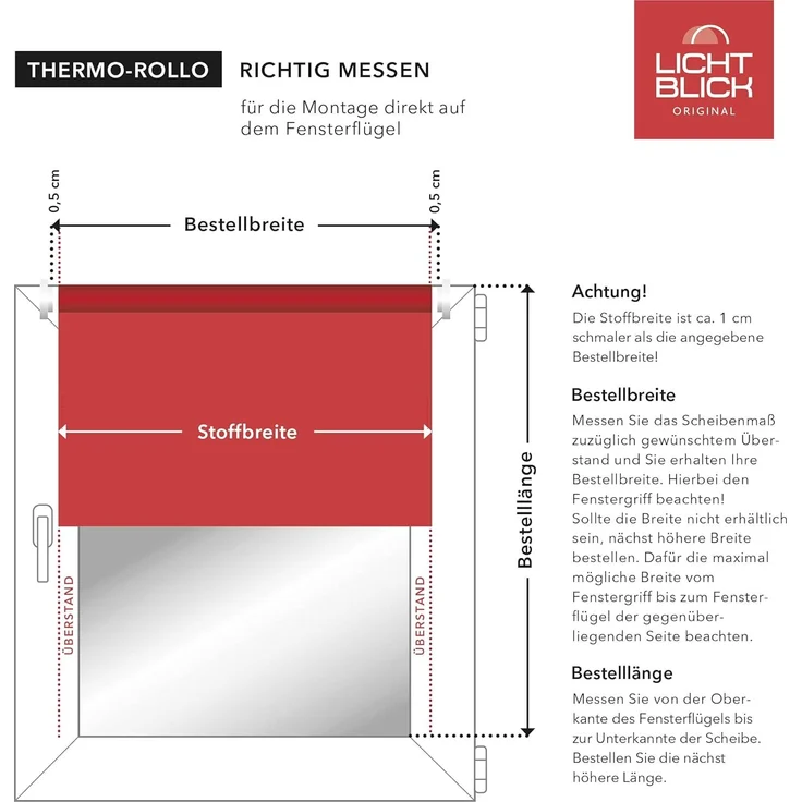 Lichtblick Thermorollo ohne Bohren, Klemmfix, Verdunklungsrollo, Hitzeschutz, Sichtschutz, Wandmontage, Deckenmontage, Rollo für Fenster und Türen Anthrazit,90x150 cm (B x L) – Bild 6